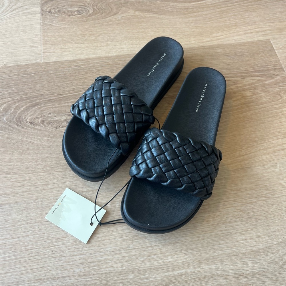 Mercer & Madison Black Woven Sandals